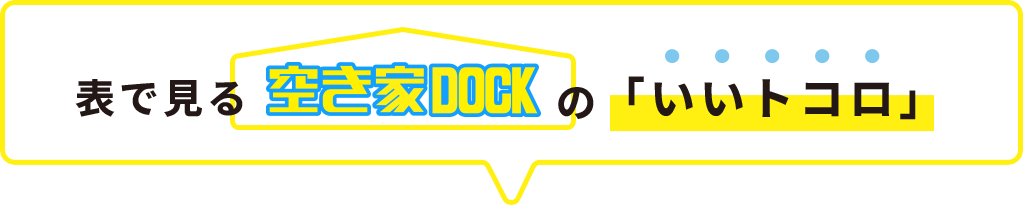 表で見る空き家DOCKの「いいトコロ」